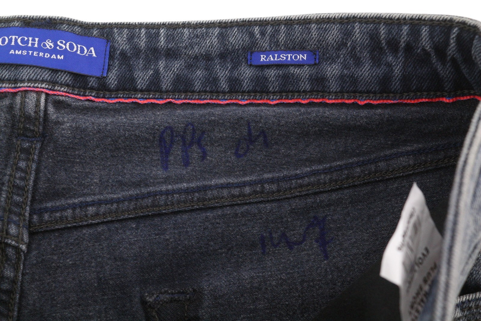 SCOTCH & SODA Ralston Men Shorts W32 Blue Denim Whiskers Faded Stretch Button