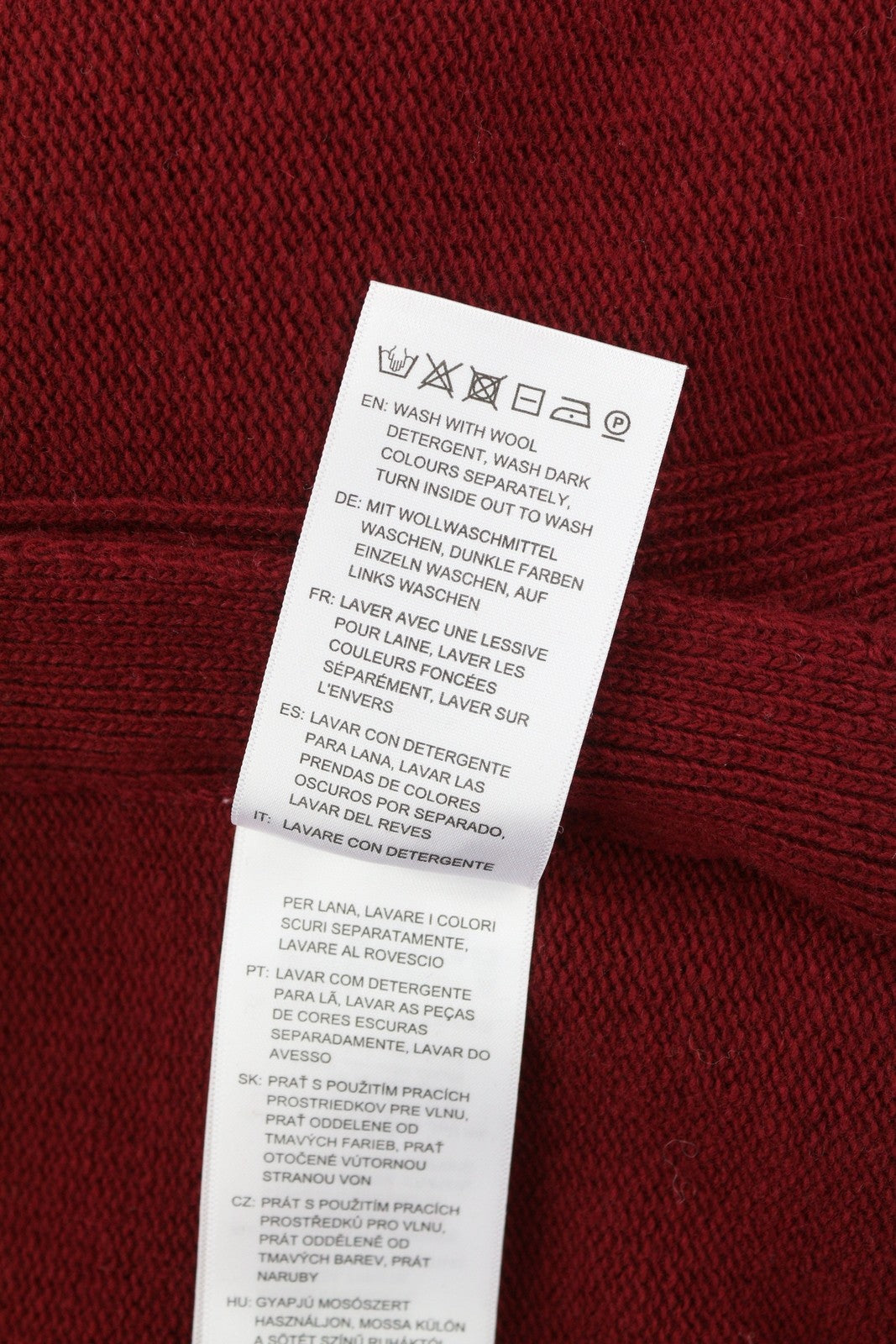 GANT Lambswool Cashmere V-Neck Women Jumper S Burgundy Knit Pullover