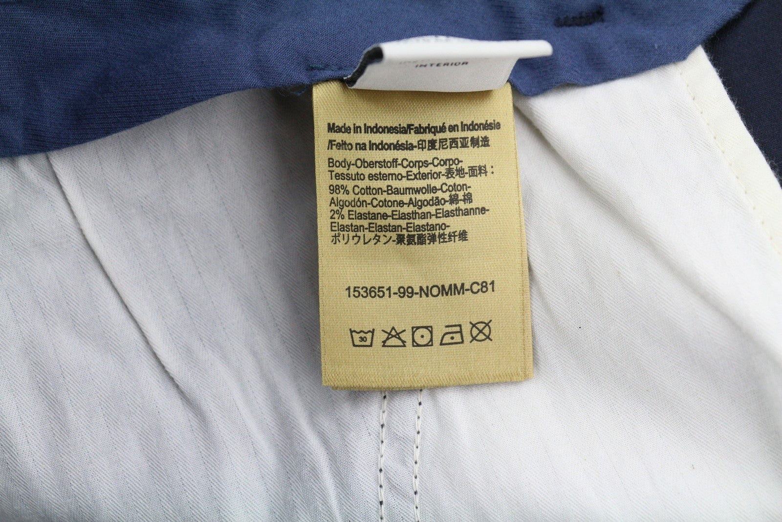 SCOTCH & SODA Men Shorts W34 Dark Blue Zip Fly Turn-Up Chino