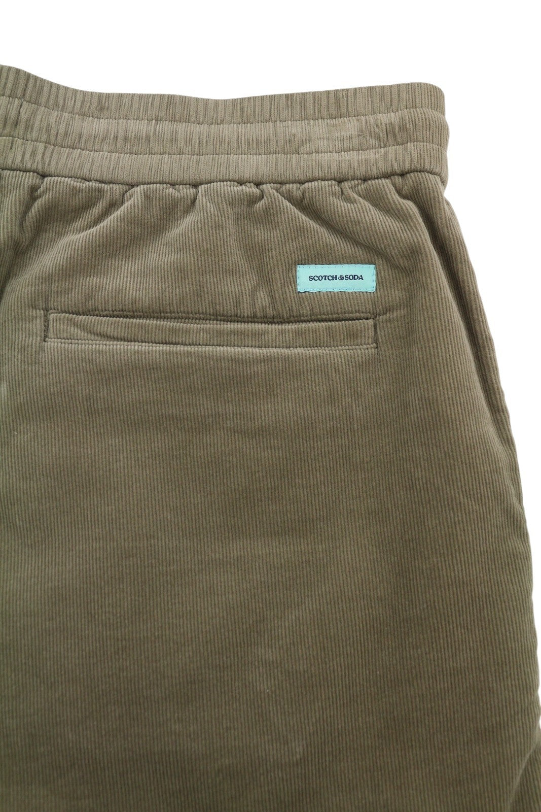 SCOTCH & SODA Men Shorts W33 Khaki Brown Corduroy Drawstring Waist