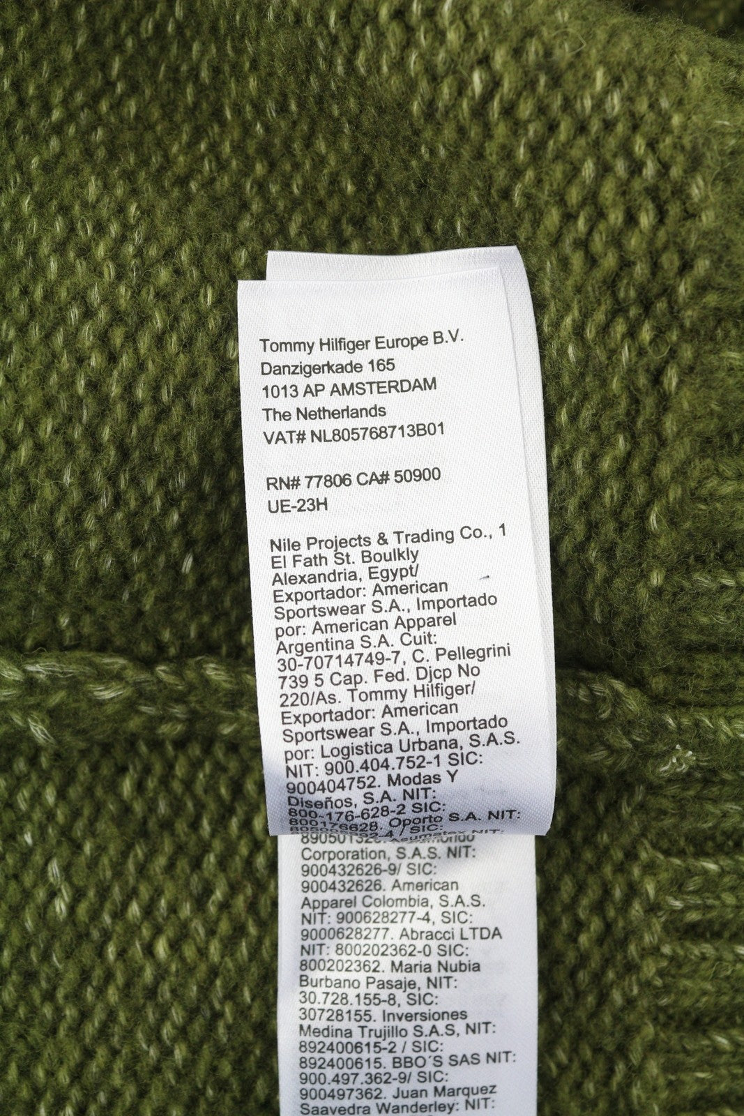 TOMMY HILFIGER Dc Mouline Mock Nk Men Jumper S Green Wool RRP199