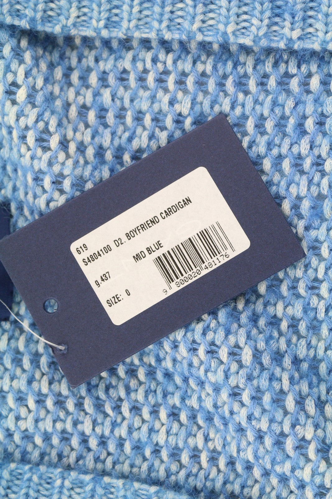 GANT Boyfriend Cardigan Women Jumper S Blue Melange Wool Alpaca