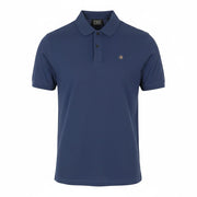 SCOTCH & SODA Men Polos M Dark Blue Half Button Embroidered Short Sleeved