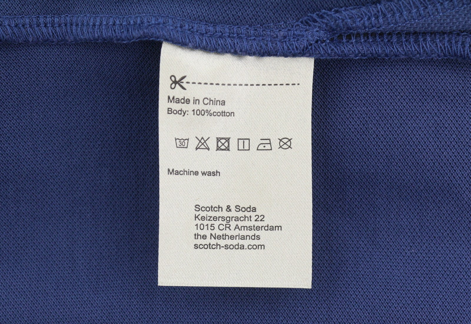 SCOTCH & SODA Men Polos M Dark Blue Half Button Embroidered Short Sleeved