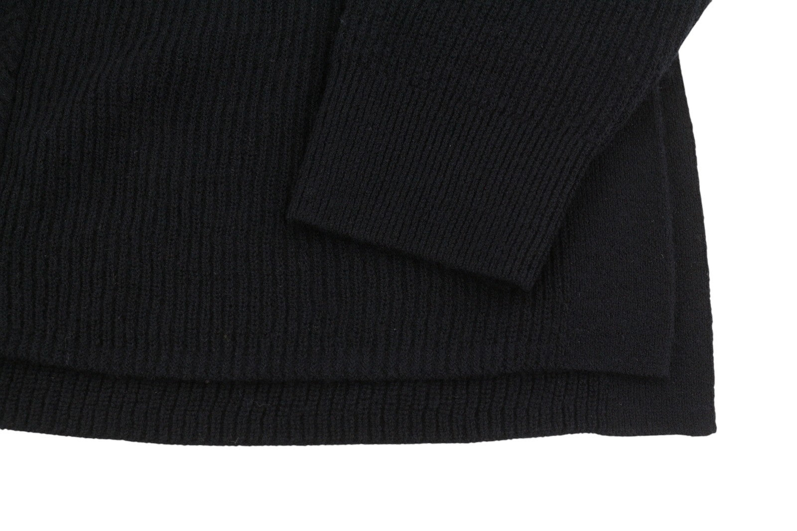GANT Ribbed Lambswool Cardigan Women Jumper XS Black Belted Knit