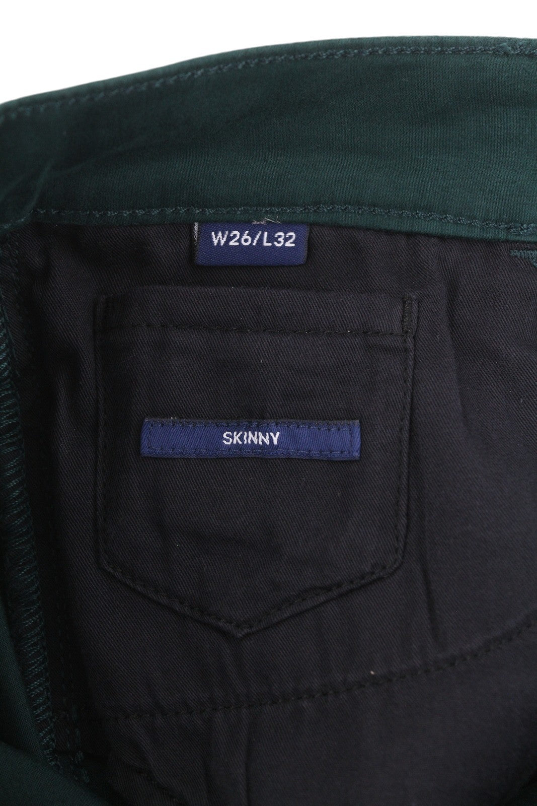 GANT Skinny Satin Women Trousers W26/L32 Dark Green Zip Casual