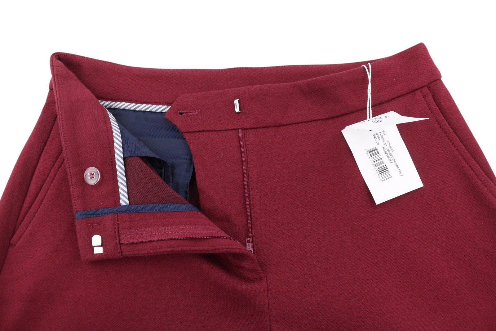 GANT Jersey Cigarette Women Trousers EU38 Red Slim Ankle