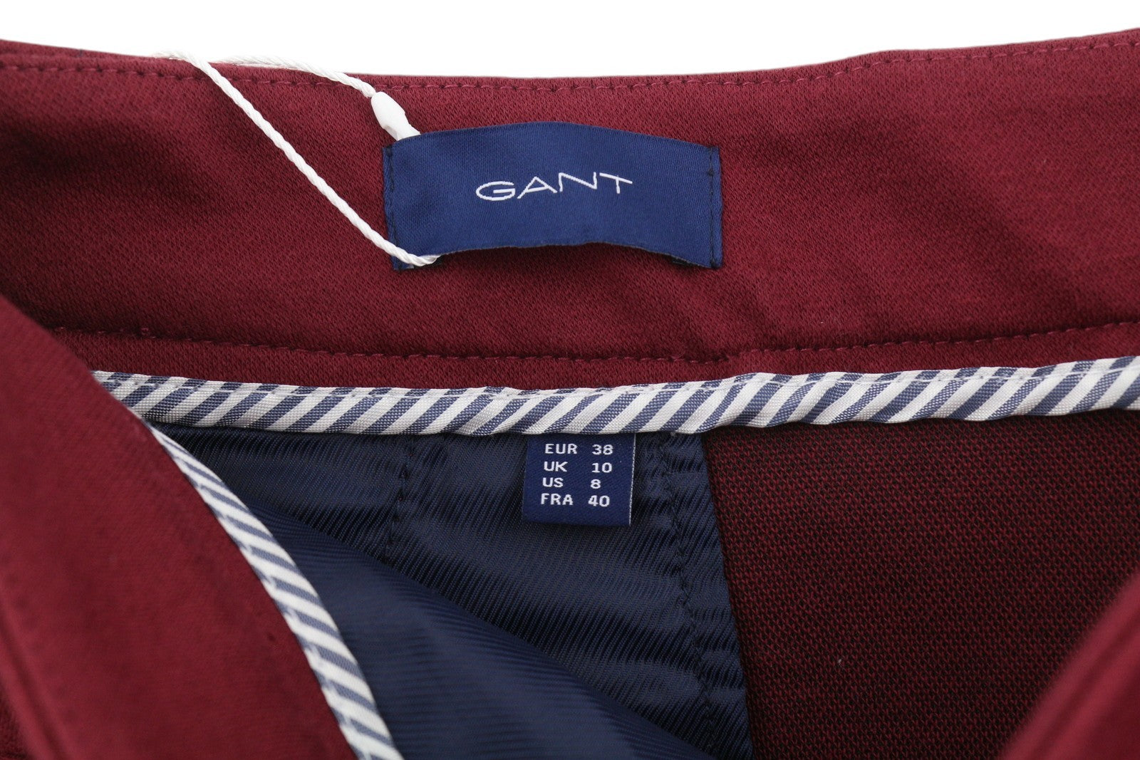 GANT Jersey Cigarette Women Trousers EU38 Red Slim Ankle