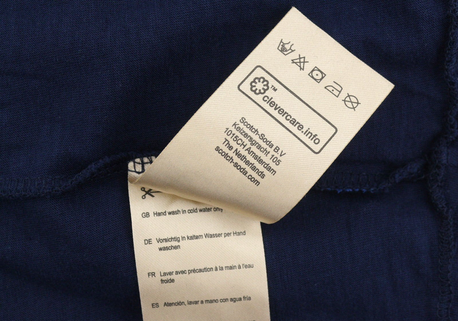 SCOTCH & SODA Men T-Shirt XL Dark Blue Crew Neck Patch Pocket Short Sleeved