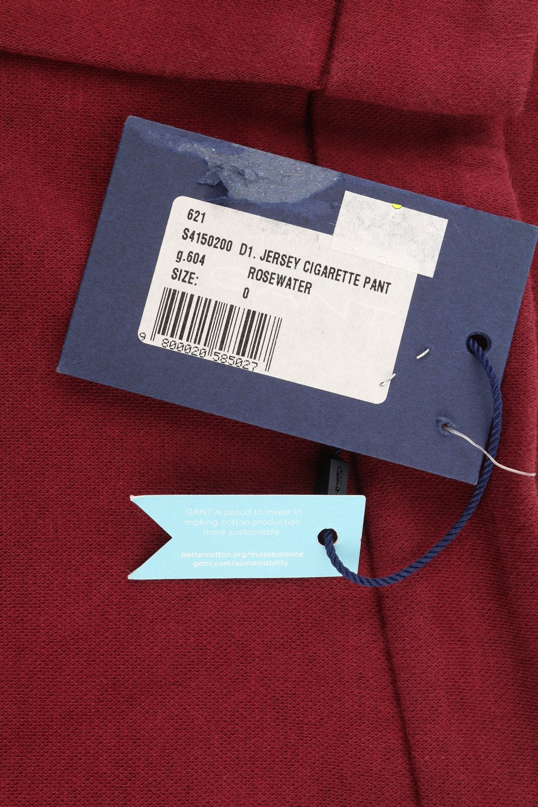 GANT Jersey Cigarette Women Trousers EU36 Red Slim Ankle