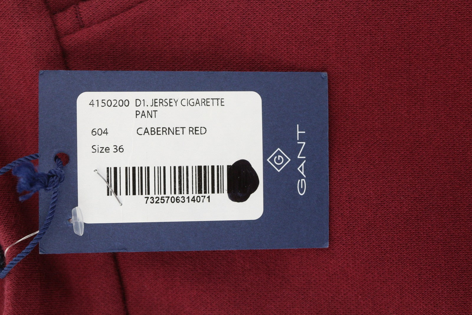 GANT Jersey Cigarette Women Trousers EU36 Red Slim Ankle