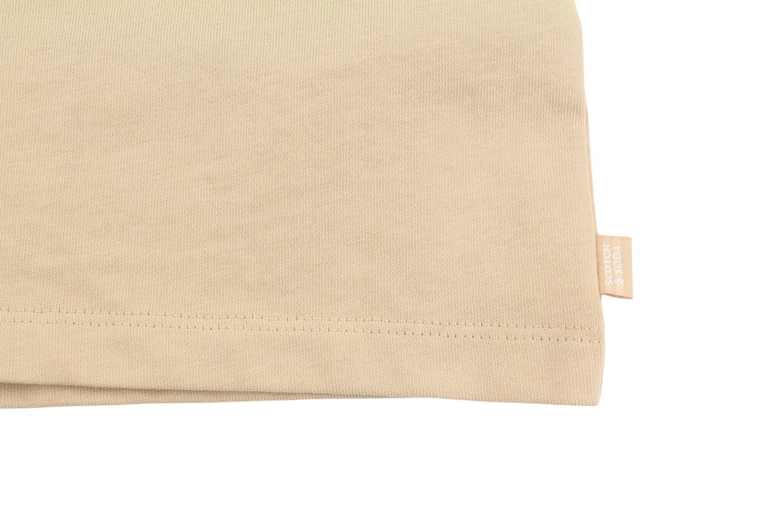 SCOTCH & SODA Men T-Shirt M Beige Oversized Organic Cotton Pocket Short Sleeve