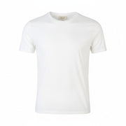 SCOTCH & SODA Men T-Shirt M White Cotton Linen Tricot Crew Neck Short Sleeved