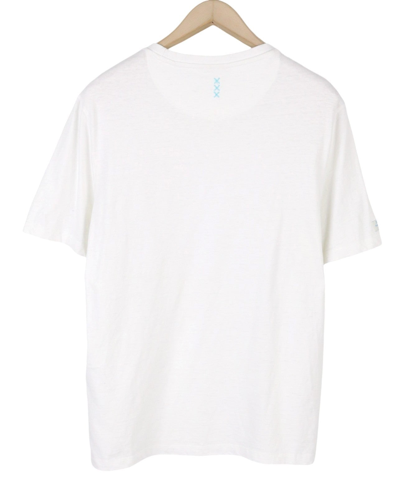 SCOTCH & SODA Men T-Shirt M White Cotton Linen Tricot Crew Neck Short Sleeved