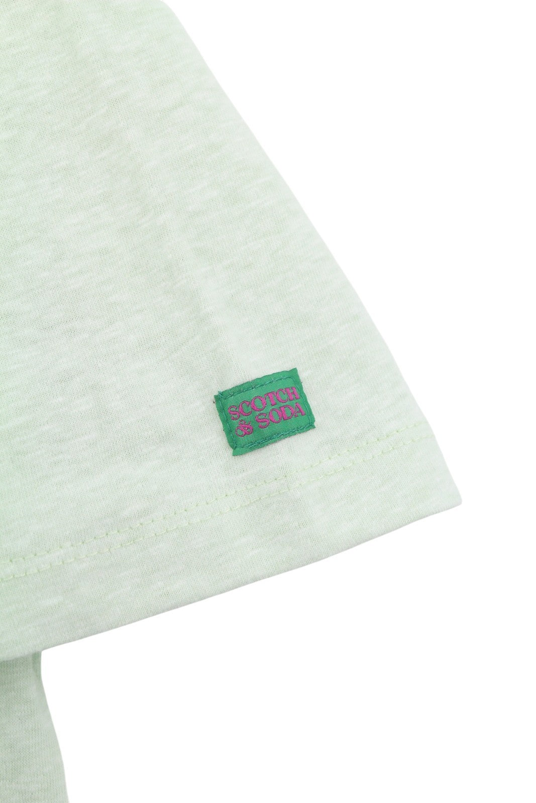 SCOTCH & SODA Men T-Shirt M Mint Green Melange Crew Neck Short Sleeved