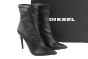 DIESEL D-Yucca Ab Women Shoes EU38 Black Coated High Heels Pointed Toe RRP€300