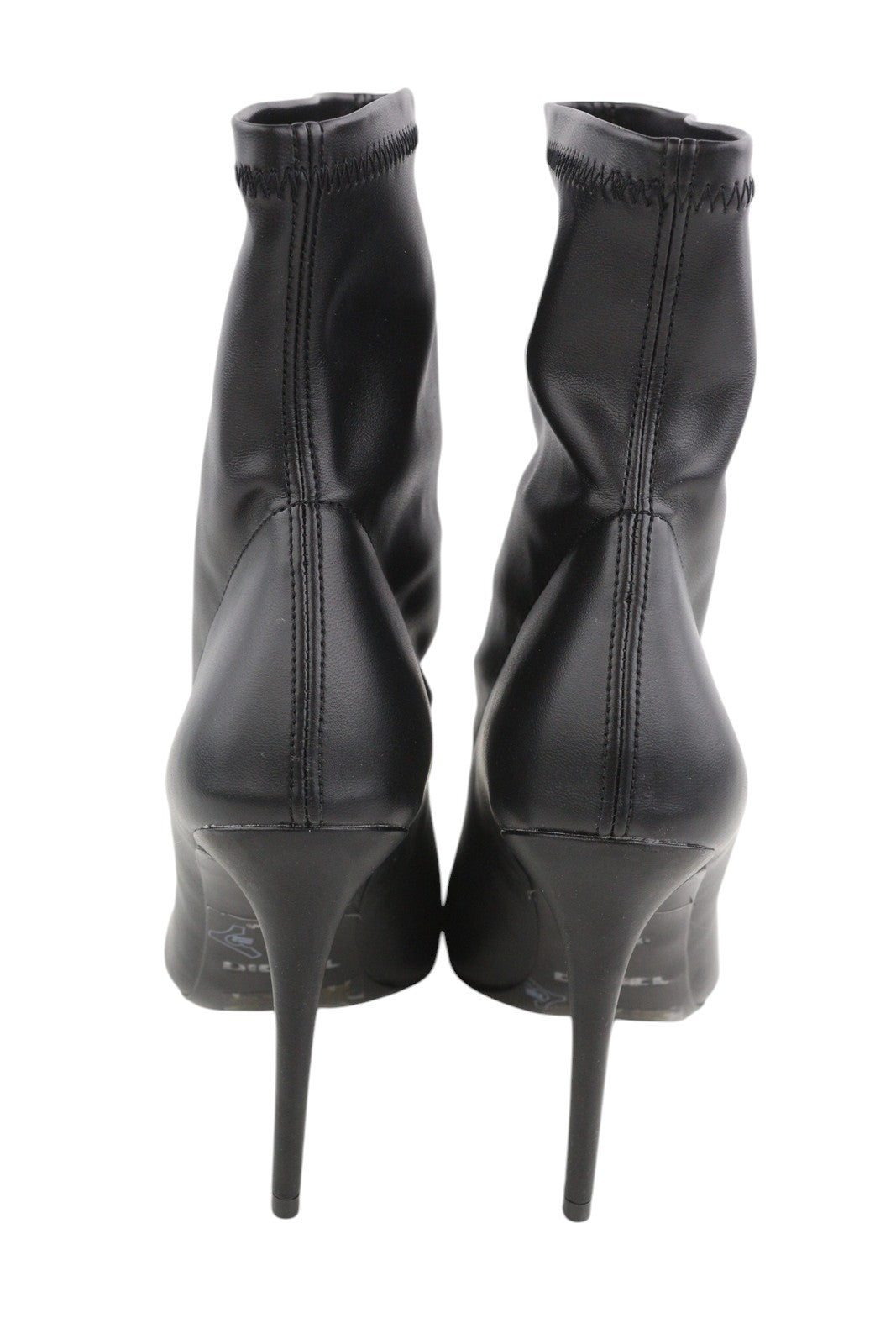 DIESEL D-Yucca Ab Women Shoes EU38 Black Coated High Heels Pointed Toe RRP€300