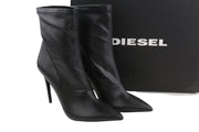 DIESEL D-Yucca Ab Women Shoes EU39 Black Coated High Heels Pointed Toe RRP€300