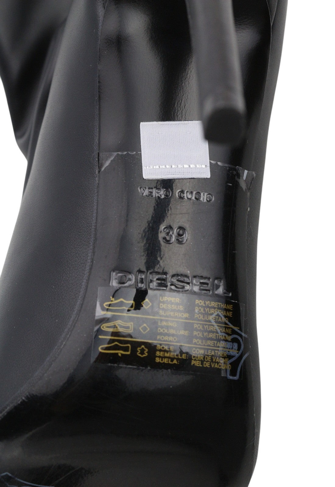 DIESEL D-Yucca Ab Women Shoes EU39 Black Coated High Heels Pointed Toe RRP€300