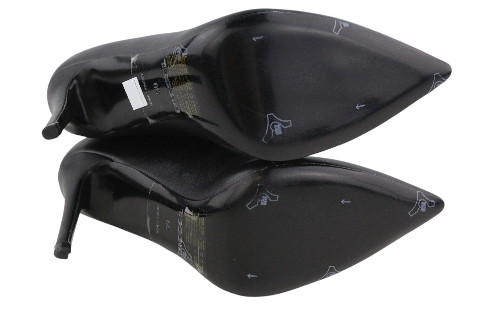 DIESEL D-Yucca Ab Women Shoes EU39 Black Coated High Heels Pointed Toe RRP€300