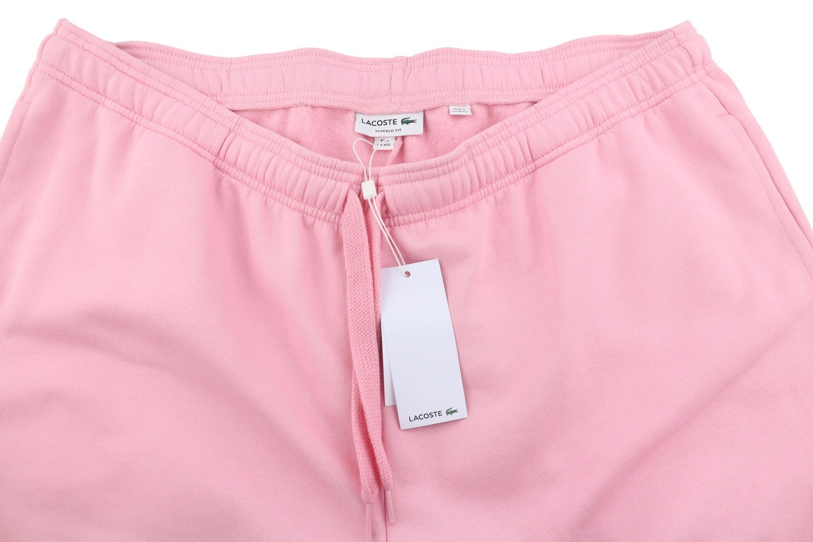 LACOSTE Men Trousers 4XL Pink Tapered Fit Fleece Drawstring Waist Sweatpants