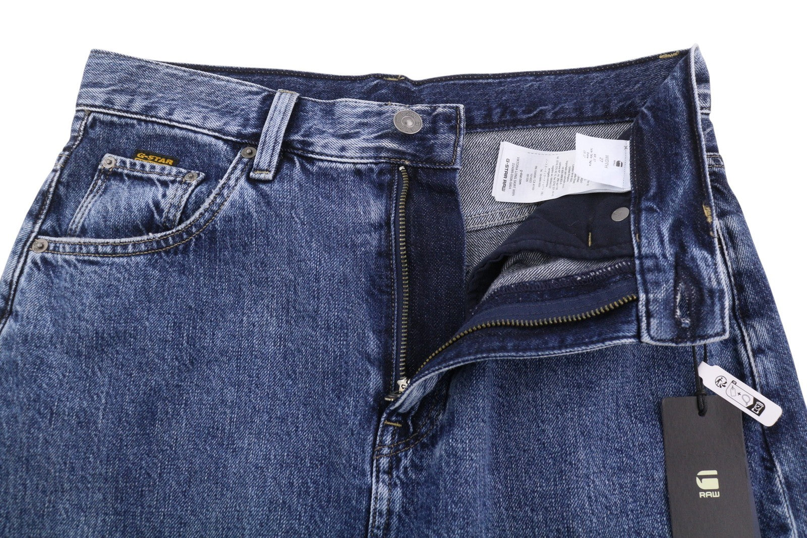 G-STAR Viktoria Long Women Skirt W27 Denim Blue Faded High Waist Split RRP129