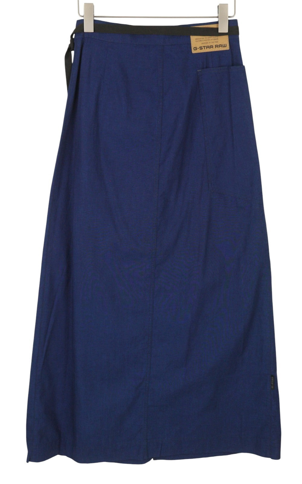 G-STAR A-Line Long Wrap Women Skirt W27 Dark Blue Organic Maxi Length RRP159