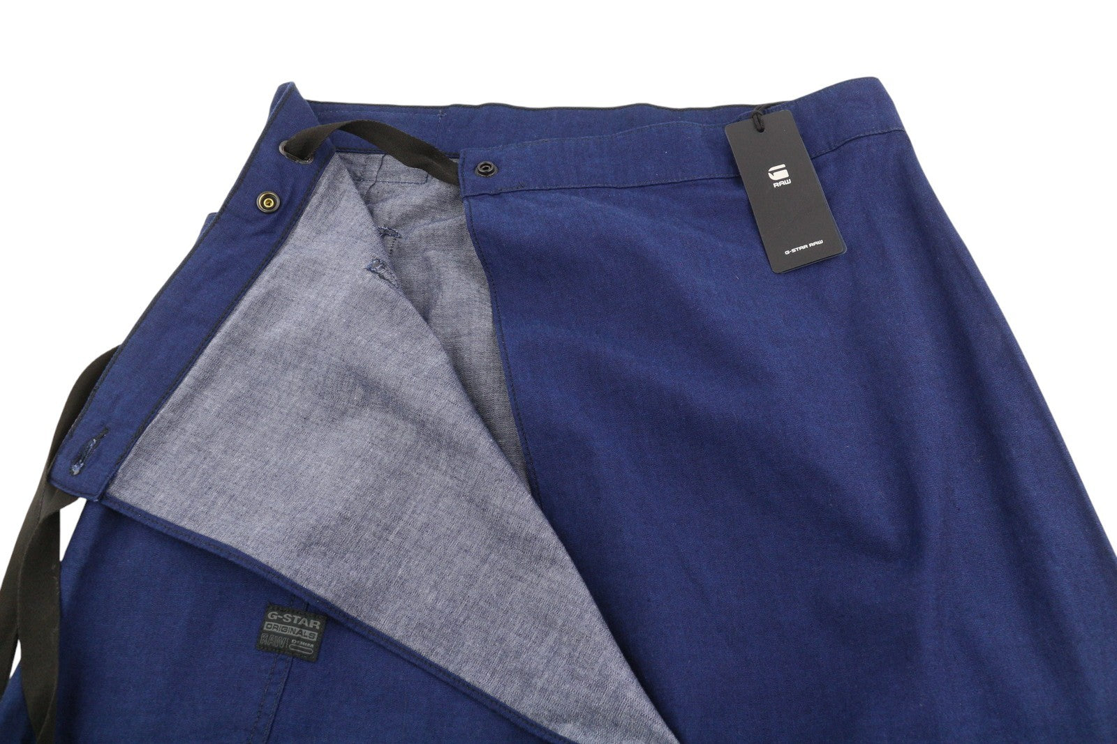G-STAR A-Line Long Wrap Women Skirt W27 Dark Blue Organic Maxi Length RRP159