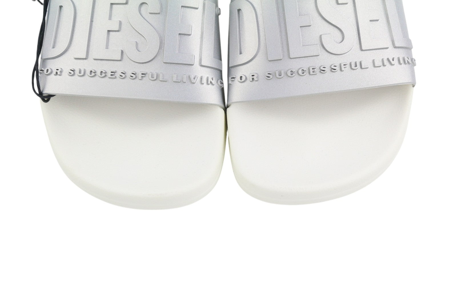 DIESEL Sa-Mayemi W Women's Sandals EU39 White Silver Beach Slide Slippers Open