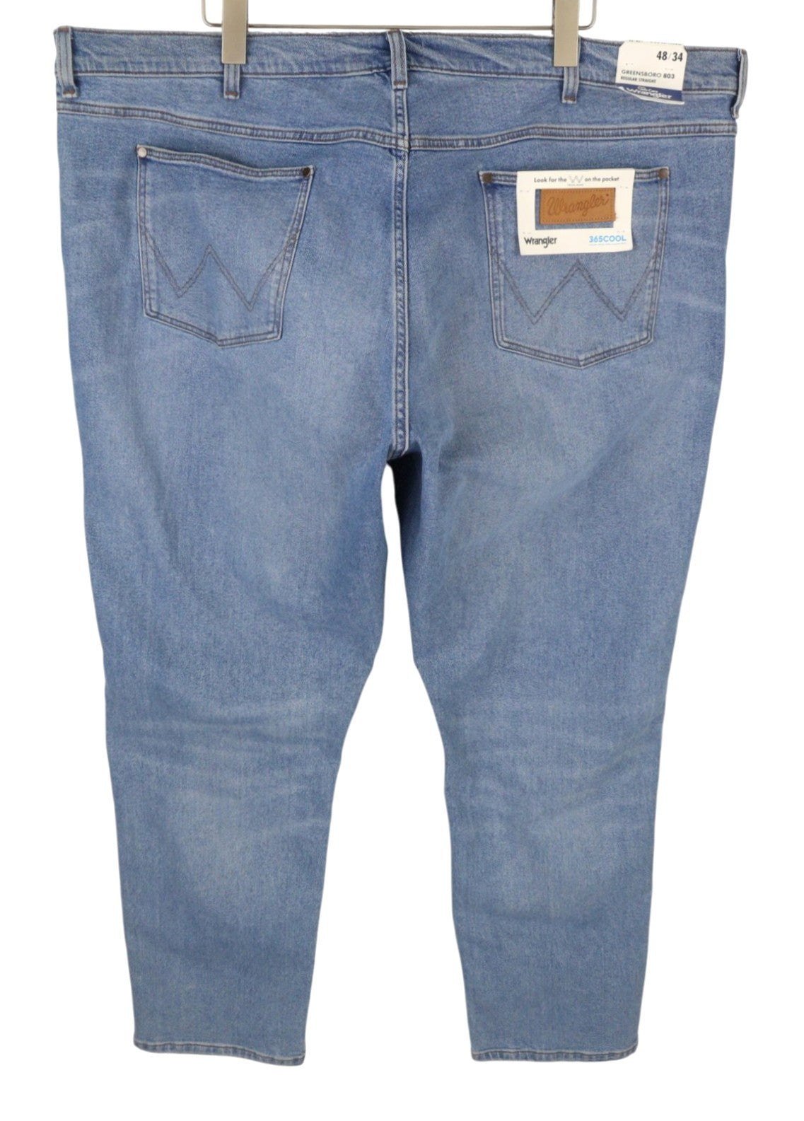 WRANGLER Greensboro 803 Men Jeans W48/L34 Blue Whiskers Faded Regular Straight