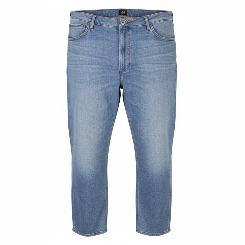 LEE Daren Zip Fly Men Jeans W48/L32 Blue Whiskers Fade Effect Regular Straight