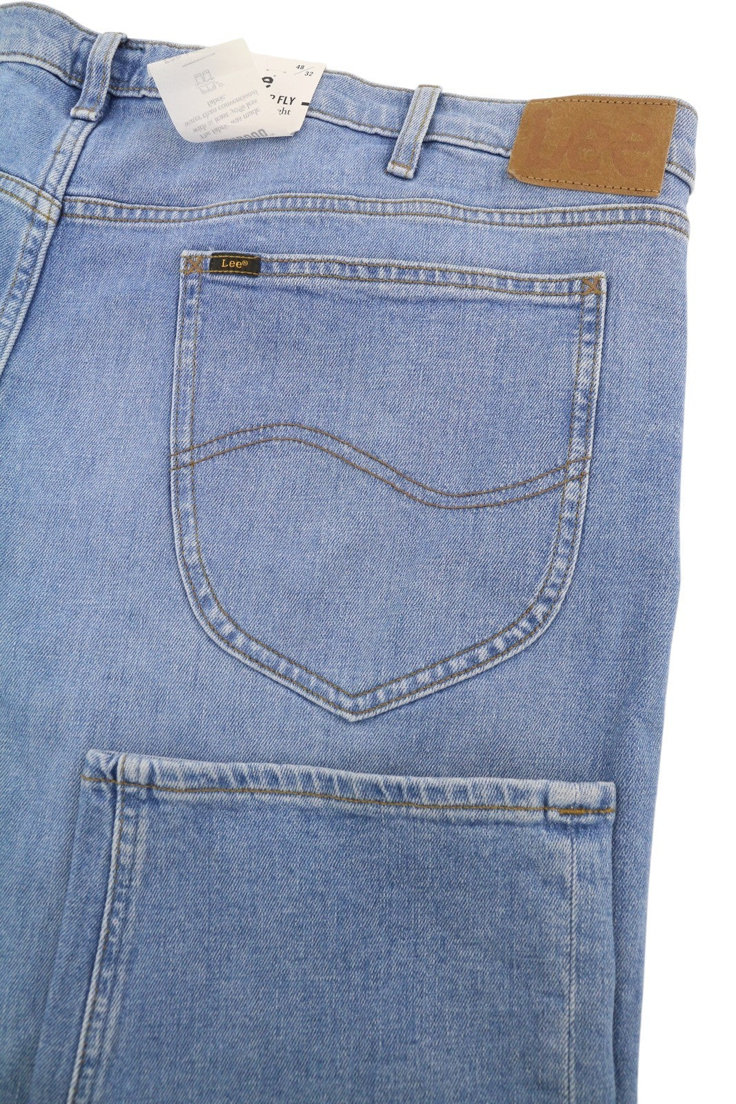 LEE Daren Zip Fly Men Jeans W48/L32 Blue Whiskers Fade Effect Regular Straight