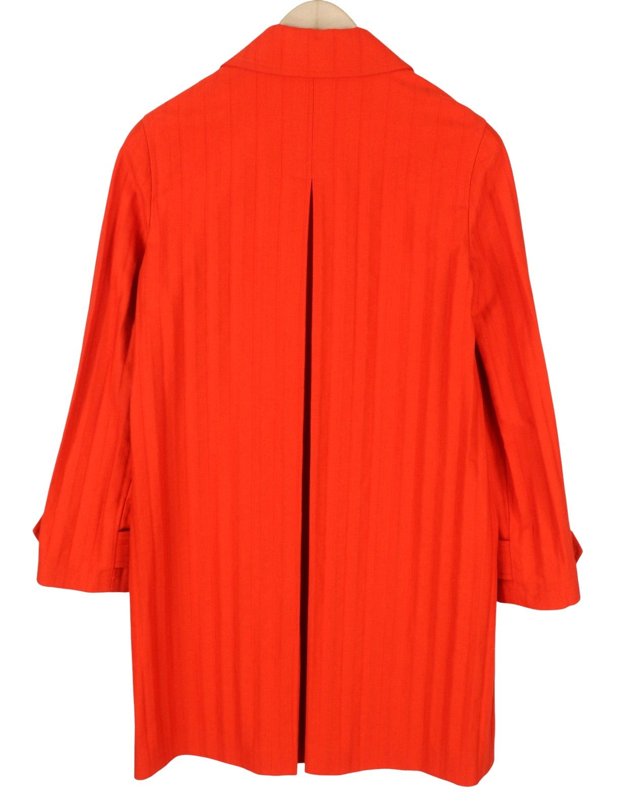A.P.C. Max Dinard Women Coat 34 XS Orange Pinstriped Hidden Button Mid RRP650