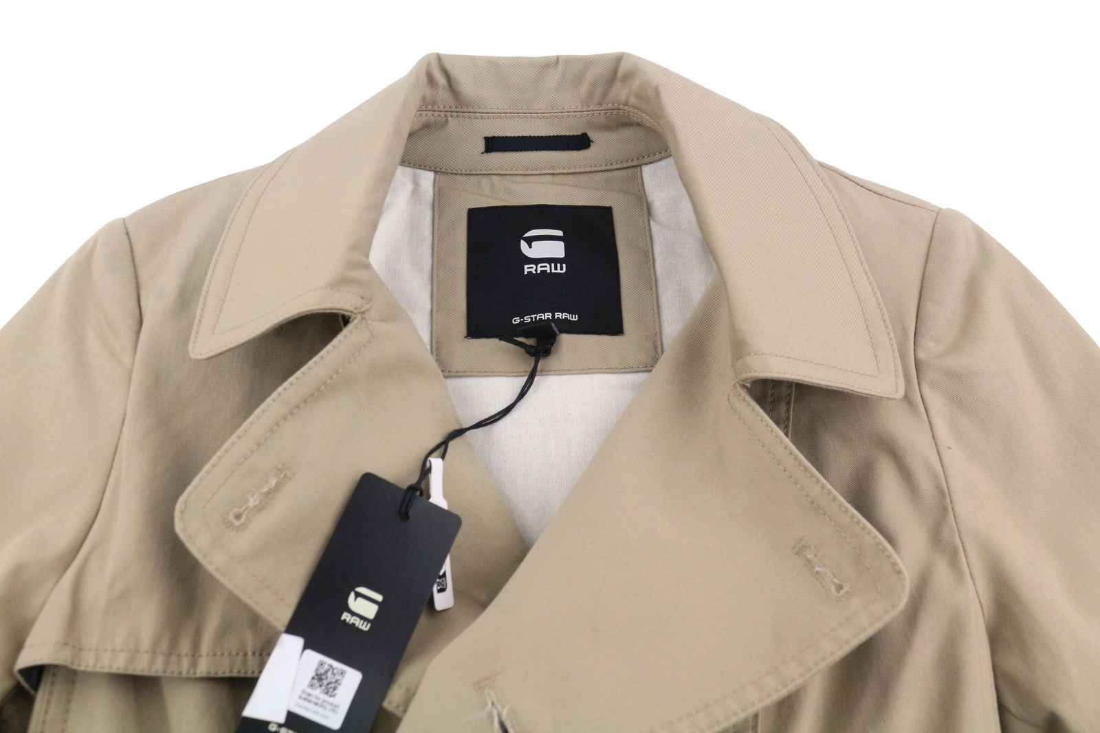 G-STAR Trench Women Coat S Beige Double Breasted Belted Mid RR260