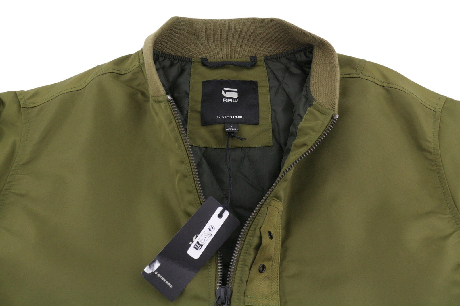 G-STAR Long Bomber Women Jacket L Khaki Green Padded Oversized Mid-Length RRP296