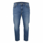 LEE Luke Men Jeans W46/L32 Blue Whiskers Faded Slim Tapered Fit Denim