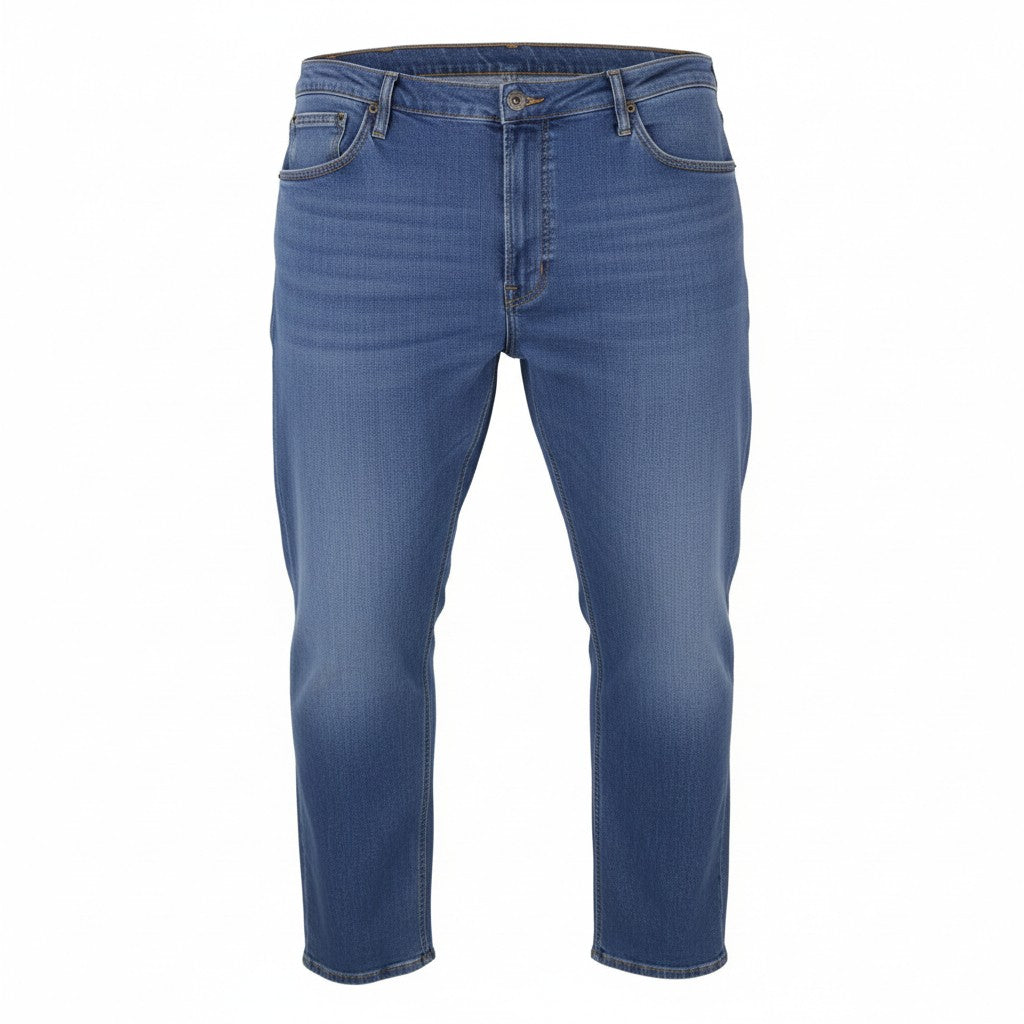 LEE Daren Zip Fly Men Jeans W48/L32 Blue Whiskers Faded Regular Straight Zip