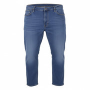 LEE Daren Zip Fly Men Jeans W48/L32 Blue Whiskers Faded Regular Straight Zip