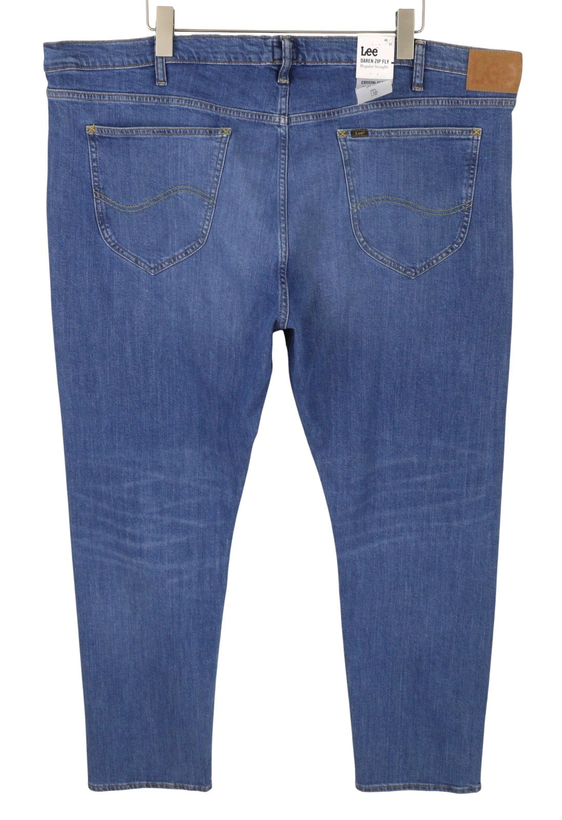 LEE Daren Zip Fly Men Jeans W48/L32 Blue Whiskers Faded Regular Straight Zip