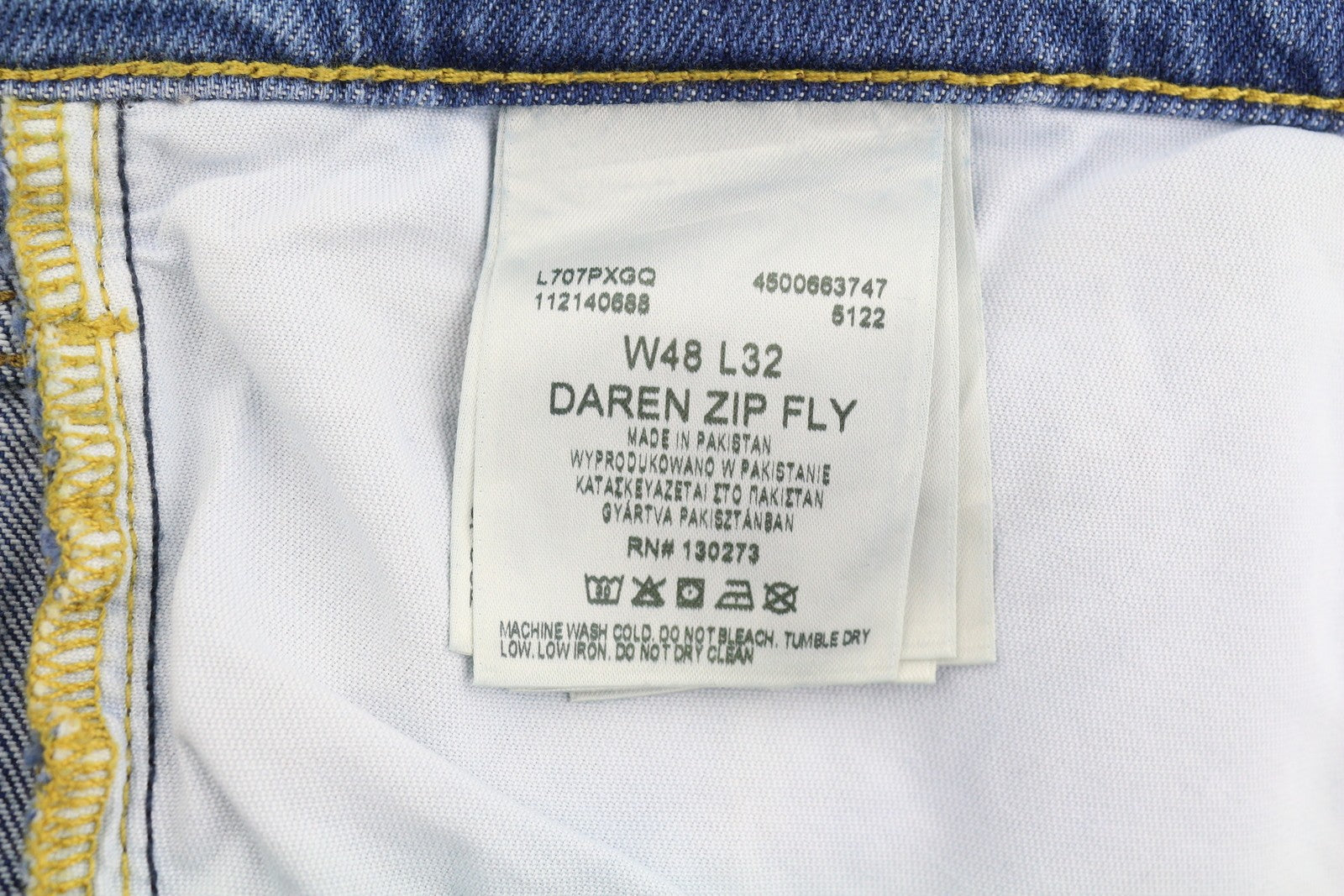 LEE Daren Zip Fly Men Jeans W48/L32 Blue Whiskers Faded Regular Straight Zip