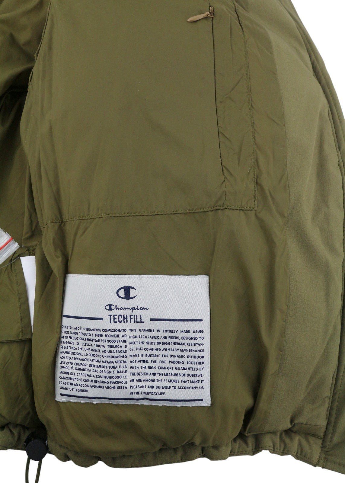 CHAMPION Women Jacket S Green Tech Fill Padded Quilted Full Zip Puffer RRP225