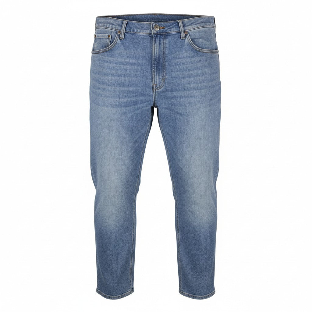 LEE Daren Zip Fly Men Jeans W48/L32 Blue Whiskers Faded Regular Straight Leg