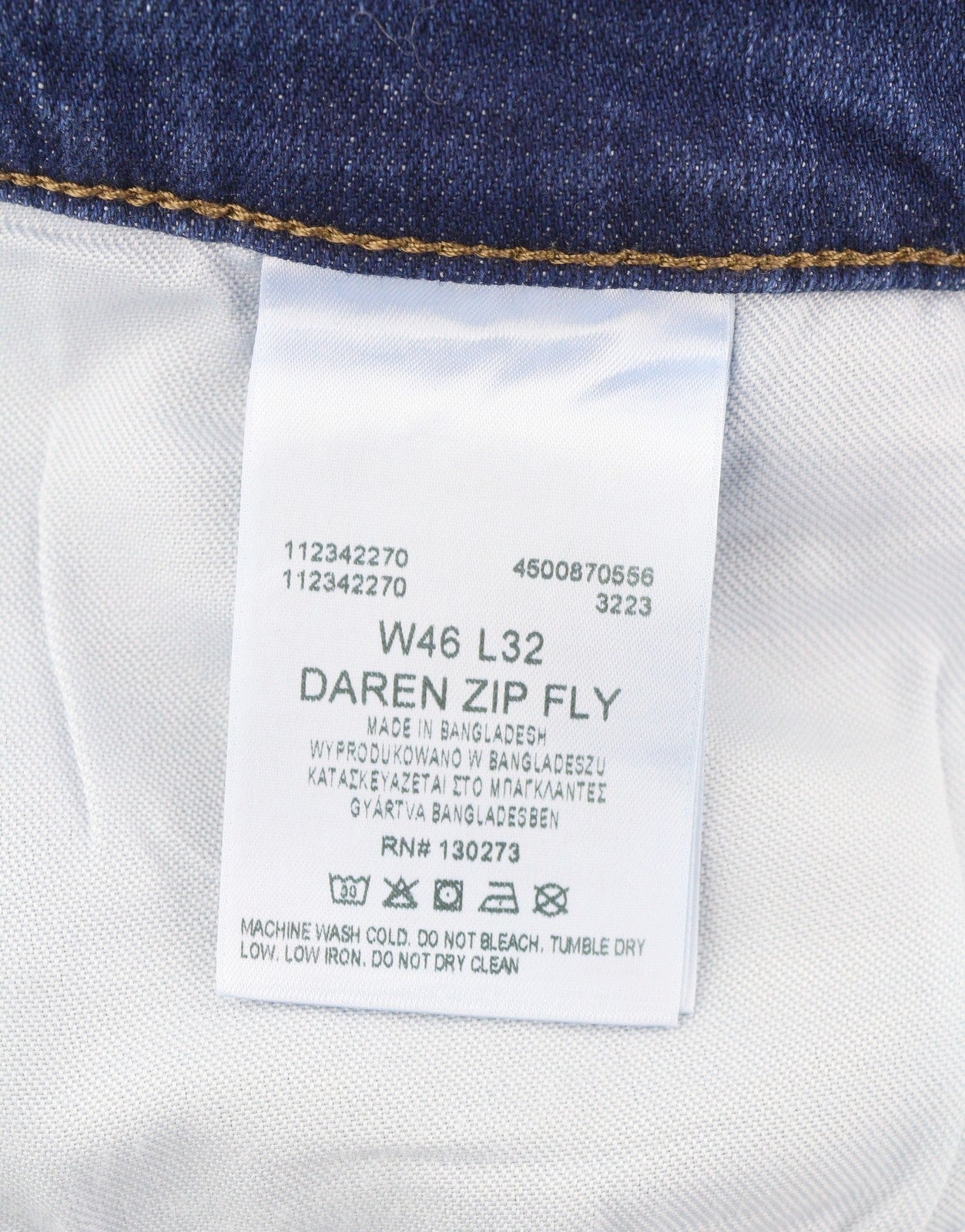 LEE Daren Zip Fly Men Jeans W46/L32 Blue Whiskers Faded Regular Straight Fit