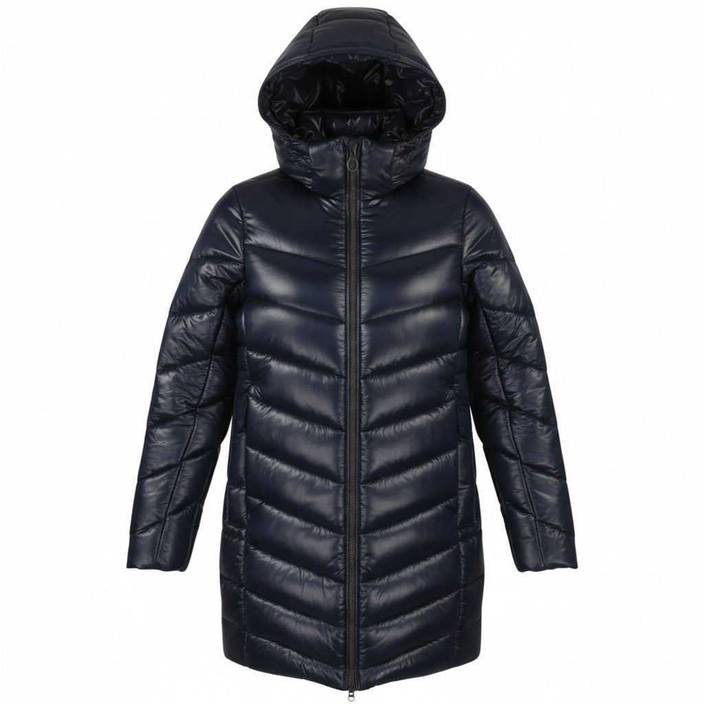 G-STAR Slim HDD Long Coat Women Jacket XS Blue Padded Quilted Mid-Length RRP279