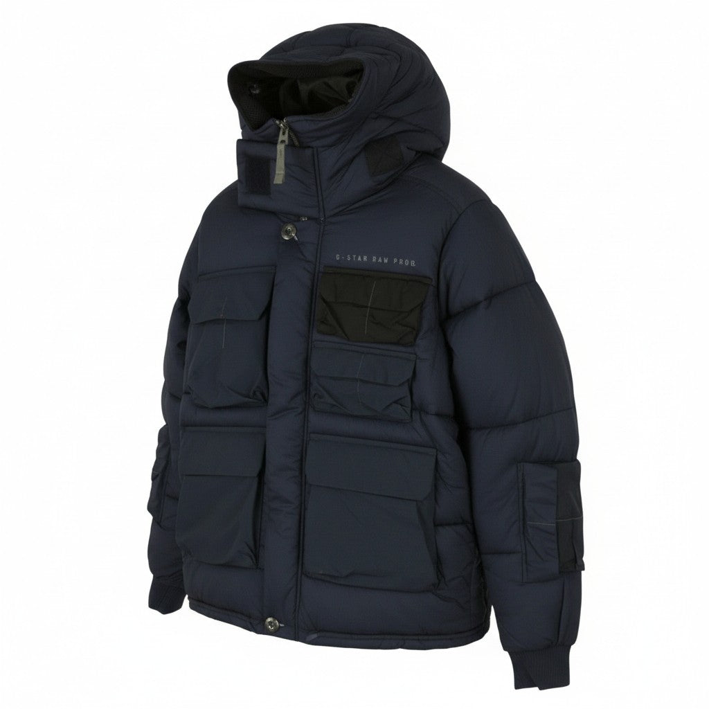 G-STAR Field HDD Puffer Men Jacket S Dark Blue Padded Quilted Puffer RRP269
