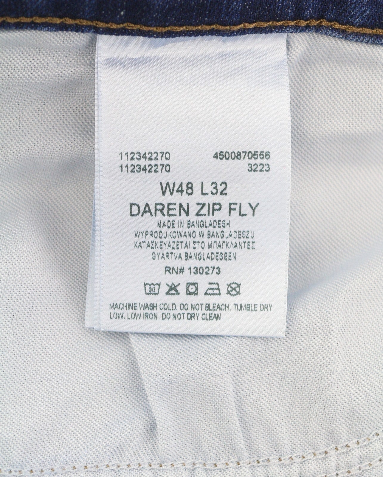 LEE Daren Zip Fly Men Jeans W48/L32 Blue Whiskers Faded Regular Straight Fit