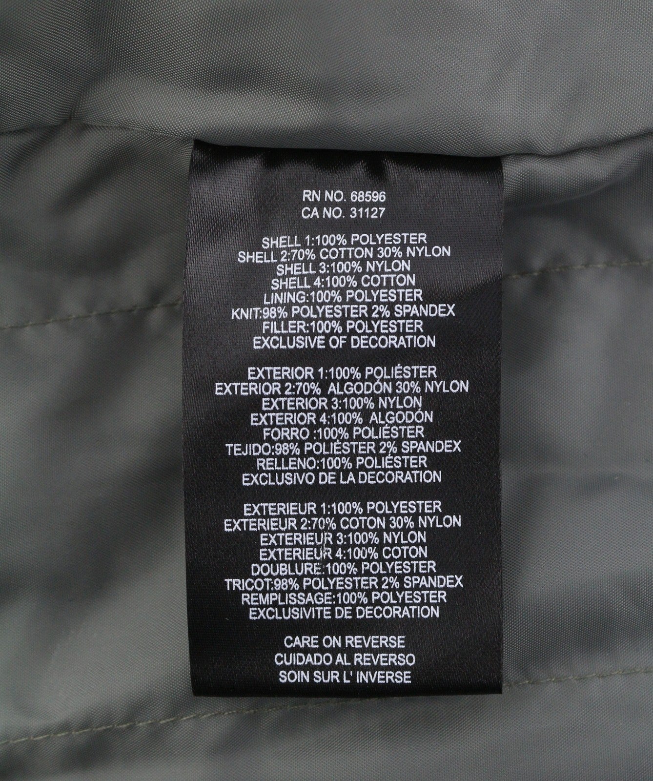 DKNY Men Jacket XL Grey High Neck Padded Quilted Sherpa Bomber RRP249