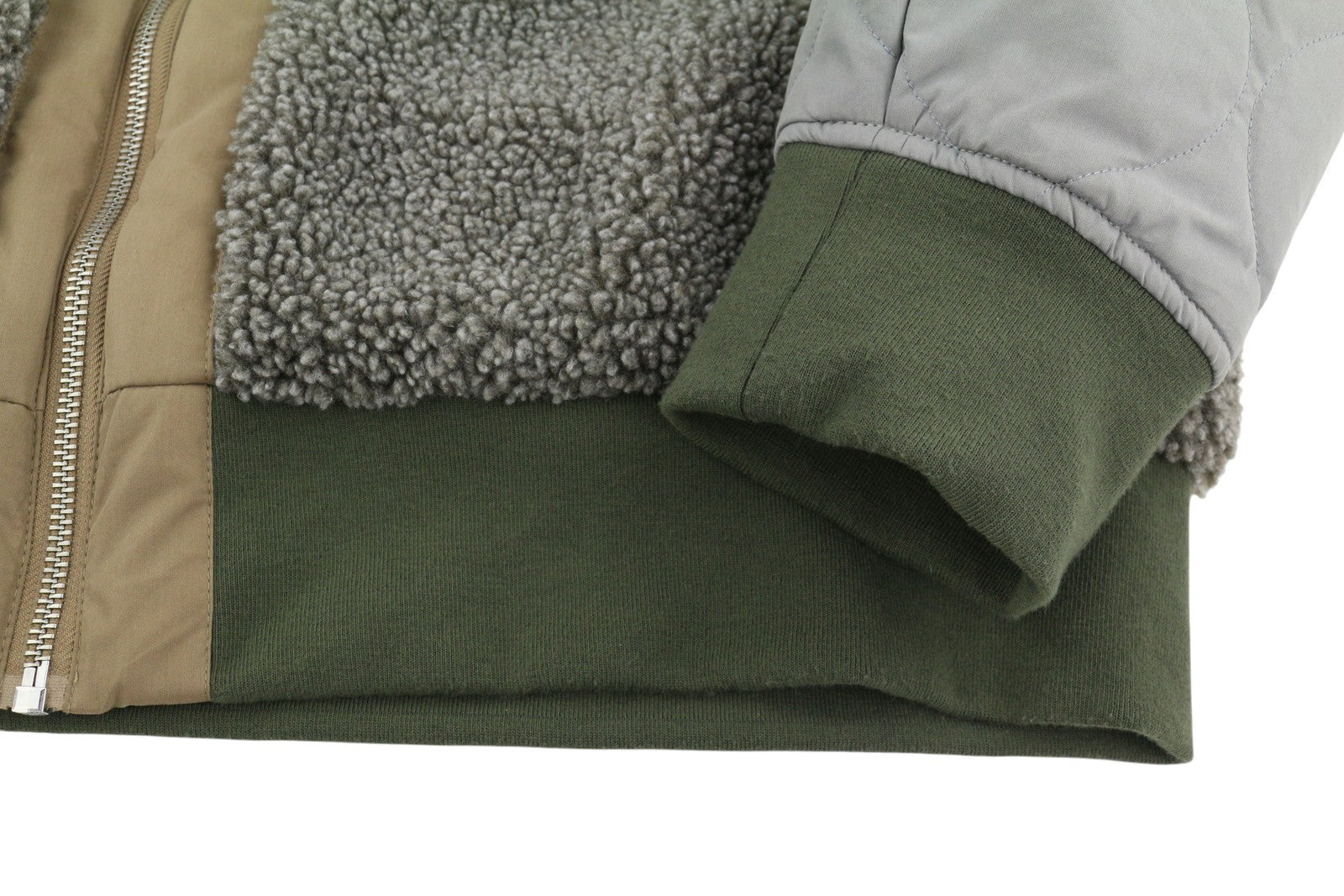 DKNY Men Jacket XL Grey High Neck Padded Quilted Sherpa Bomber RRP249