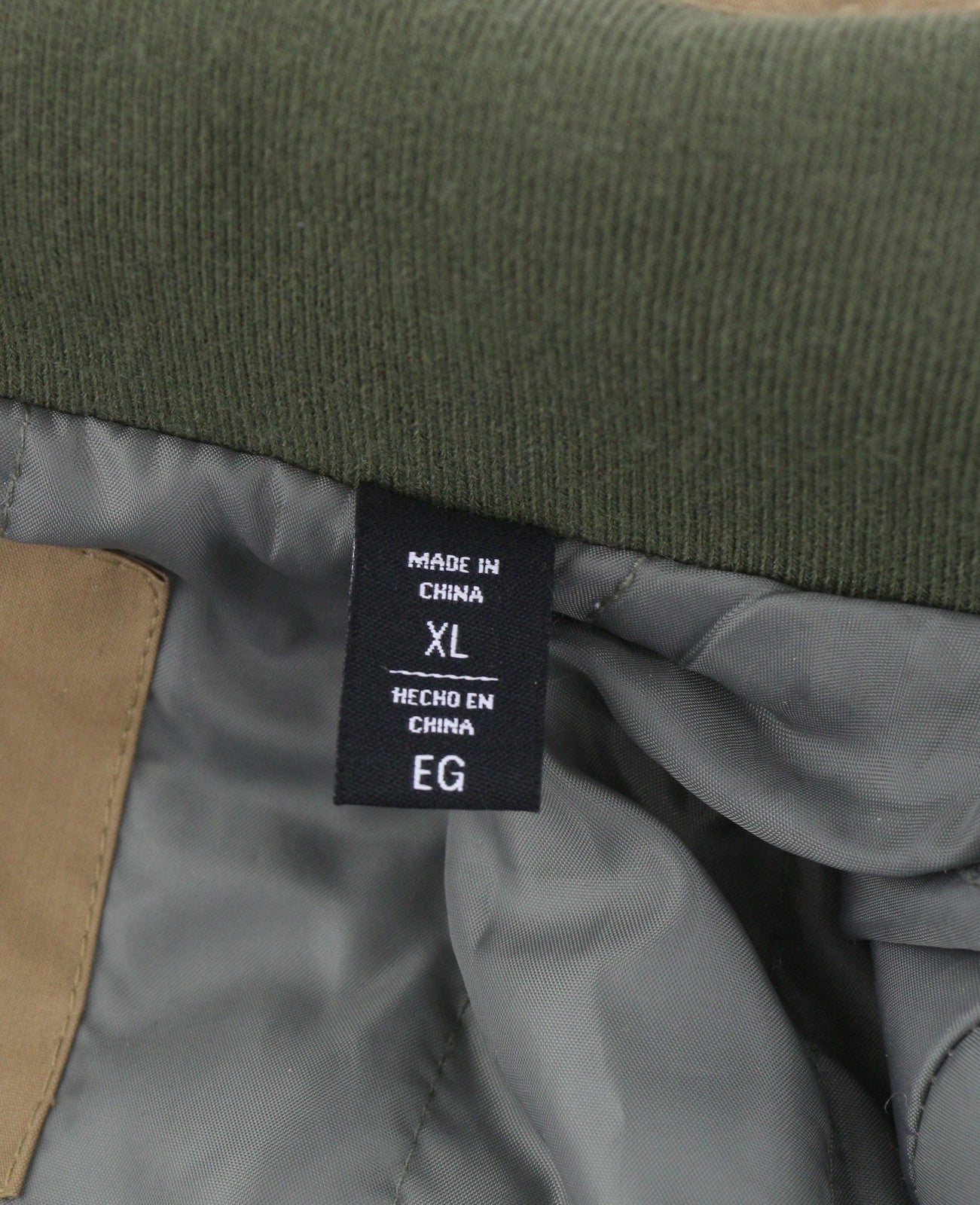 DKNY Men Jacket XL Grey High Neck Padded Quilted Sherpa Bomber RRP249