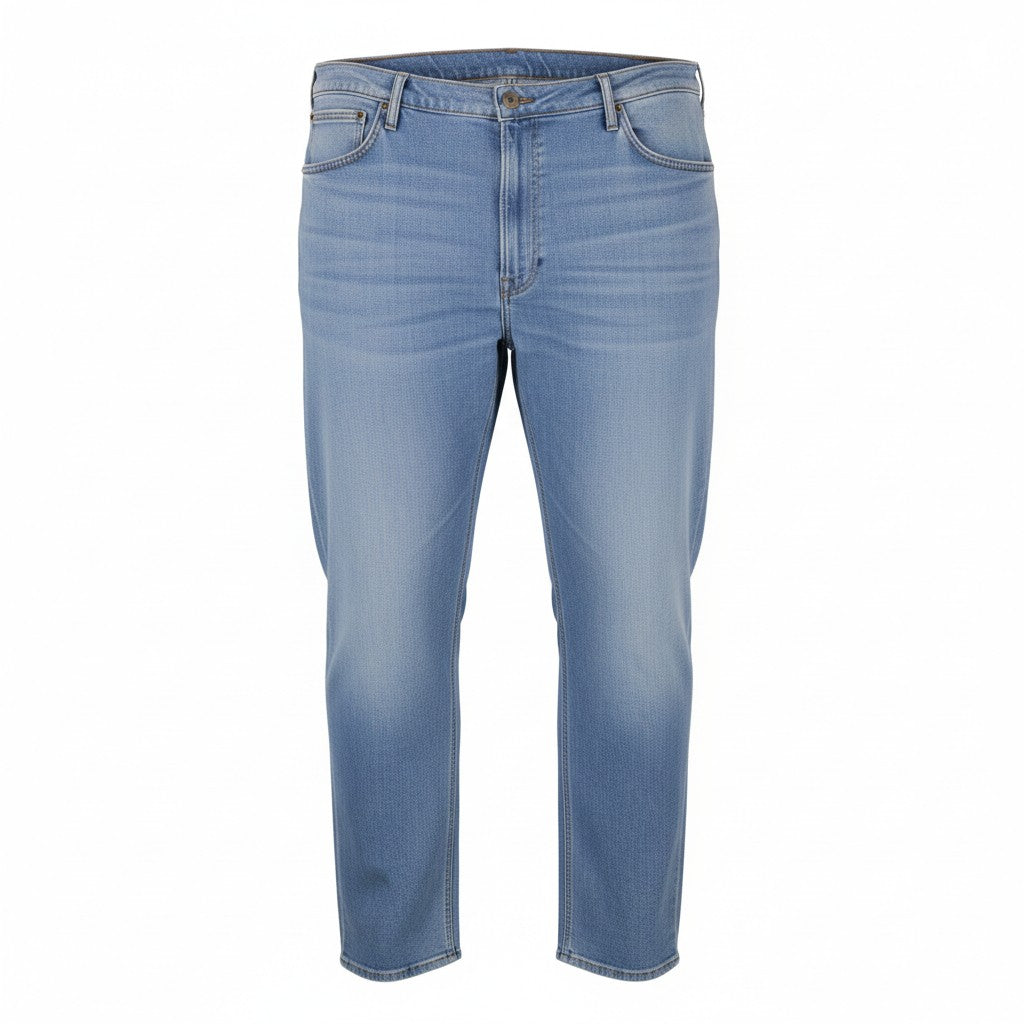 LEE Daren Zip Fly Men Jeans W48/L34 Blue Whiskers Faded Regular Straight Leg